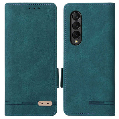 For Samsung Galaxy Z Fold3 5G Hardware Design PU Leather Case Wallet Stand Double Magnetic Clasp Phone Cover