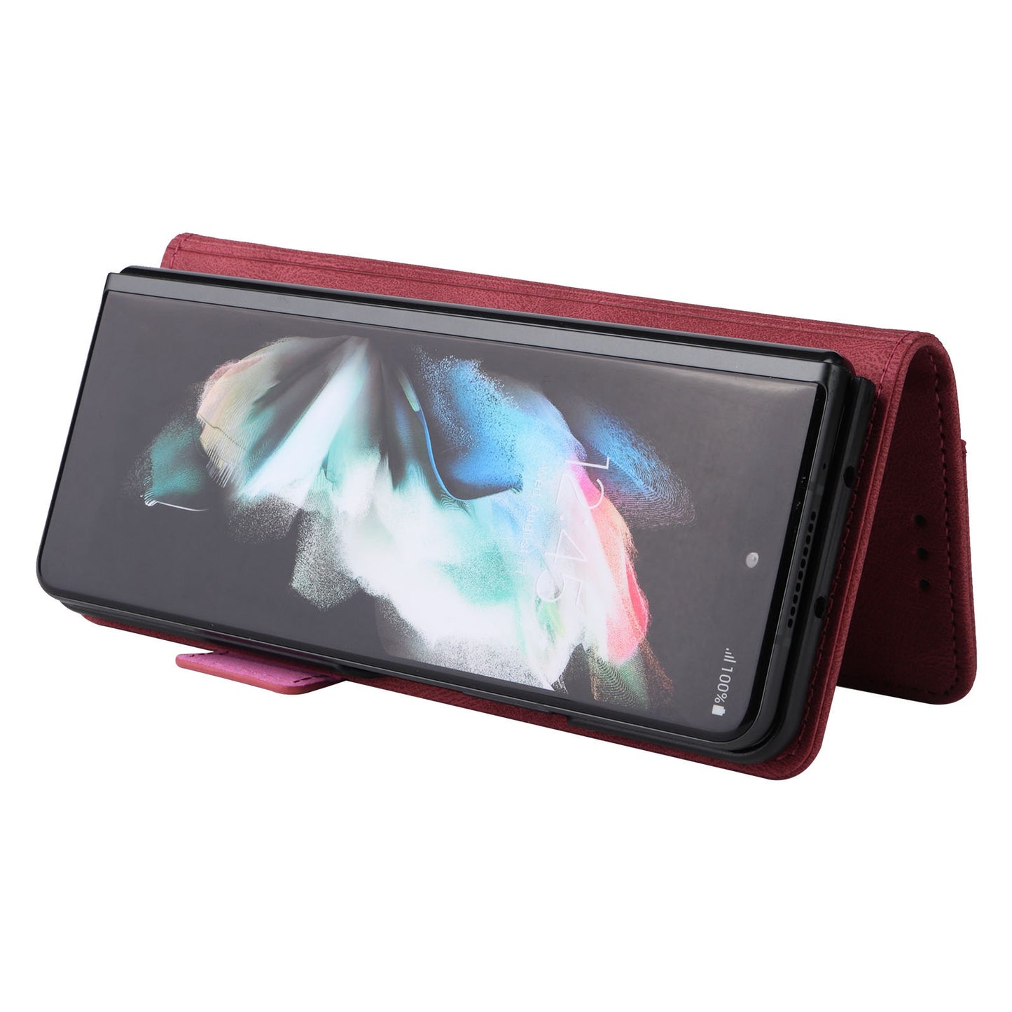 For Samsung Galaxy Z Fold3 5G Hardware Design PU Leather Case Wallet Stand Double Magnetic Clasp Phone Cover