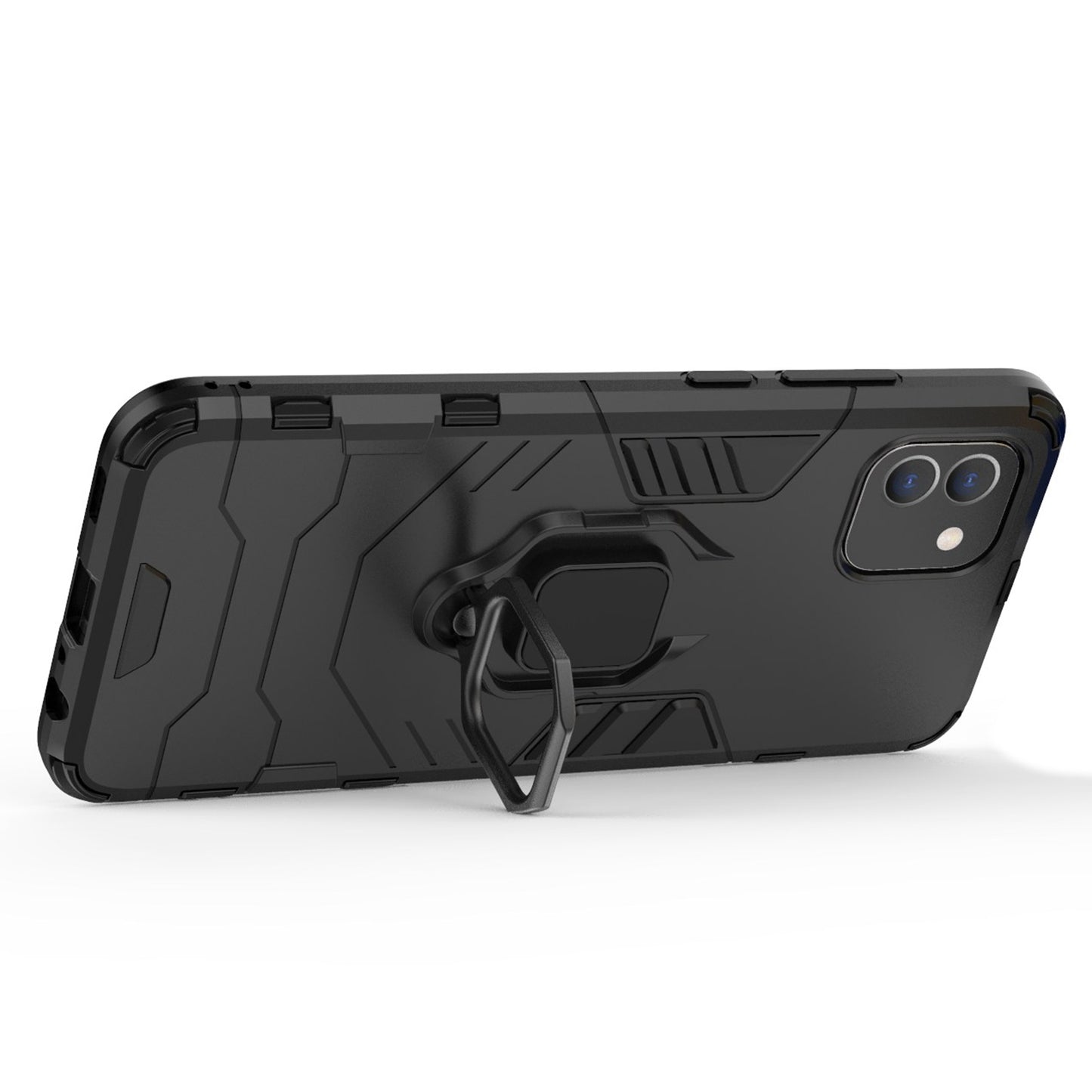 For Samsung Galaxy A03 (166.5 x 75.98 x 9.14mm) TPU+PC Shockproof Protection Case Military Grade Armor Ring Holder Back Cover