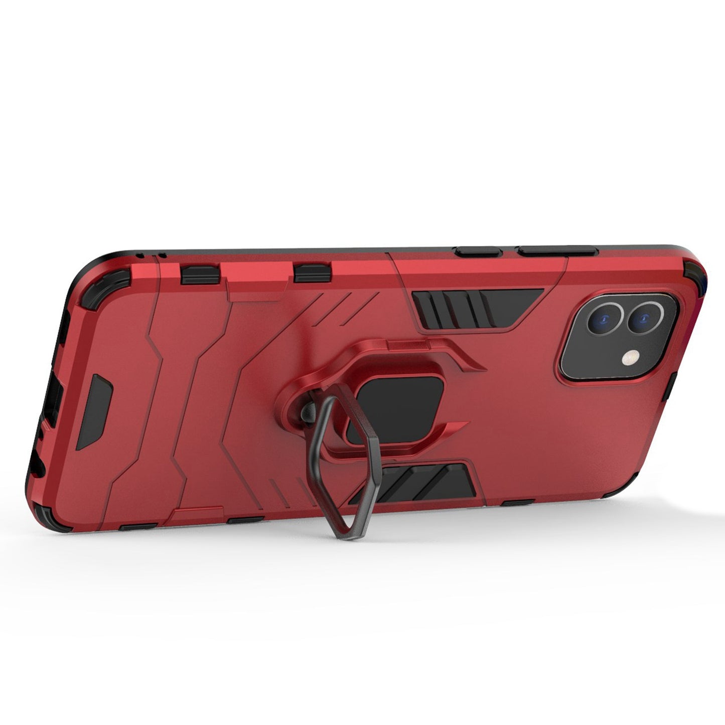 For Samsung Galaxy A03 (166.5 x 75.98 x 9.14mm) TPU+PC Shockproof Protection Case Military Grade Armor Ring Holder Back Cover