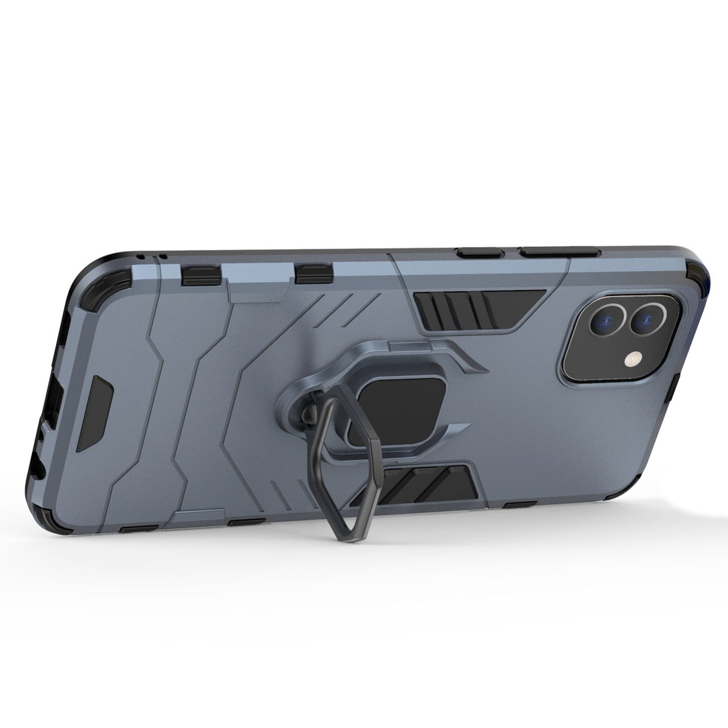 For Samsung Galaxy A03 (166.5 x 75.98 x 9.14mm) TPU+PC Shockproof Protection Case Military Grade Armor Ring Holder Back Cover