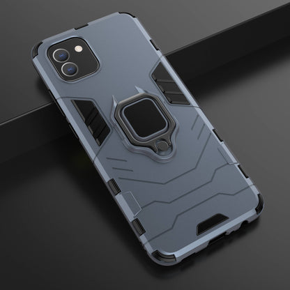 For Samsung Galaxy A03 (166.5 x 75.98 x 9.14mm) TPU+PC Shockproof Protection Case Military Grade Armor Ring Holder Back Cover