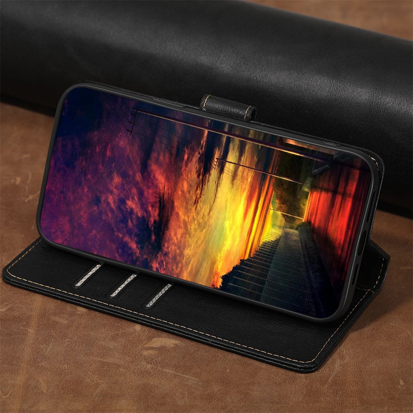 RFID Blocking Phone Cover for Samsung Galaxy A33 5G, Viewing Stand Wallet Waterproof Cell Phone Case