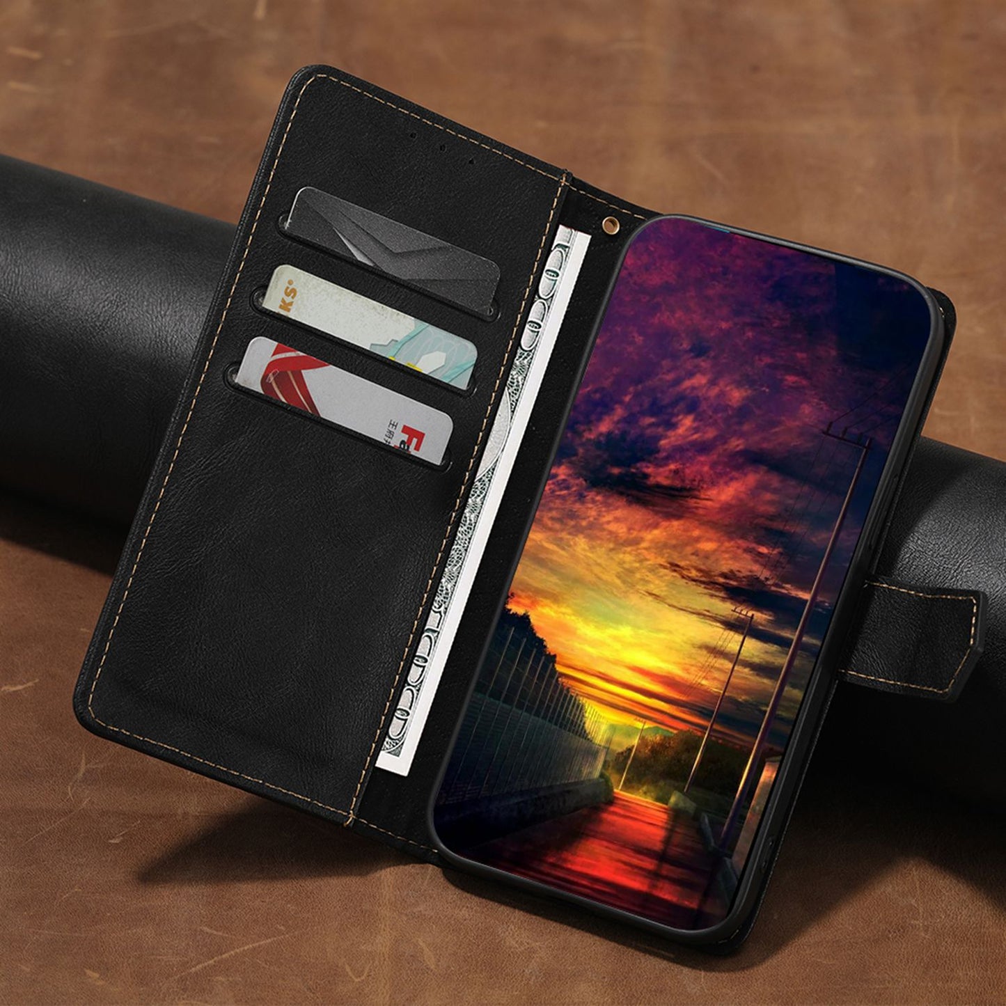 RFID Blocking Phone Cover for Samsung Galaxy A33 5G, Viewing Stand Wallet Waterproof Cell Phone Case