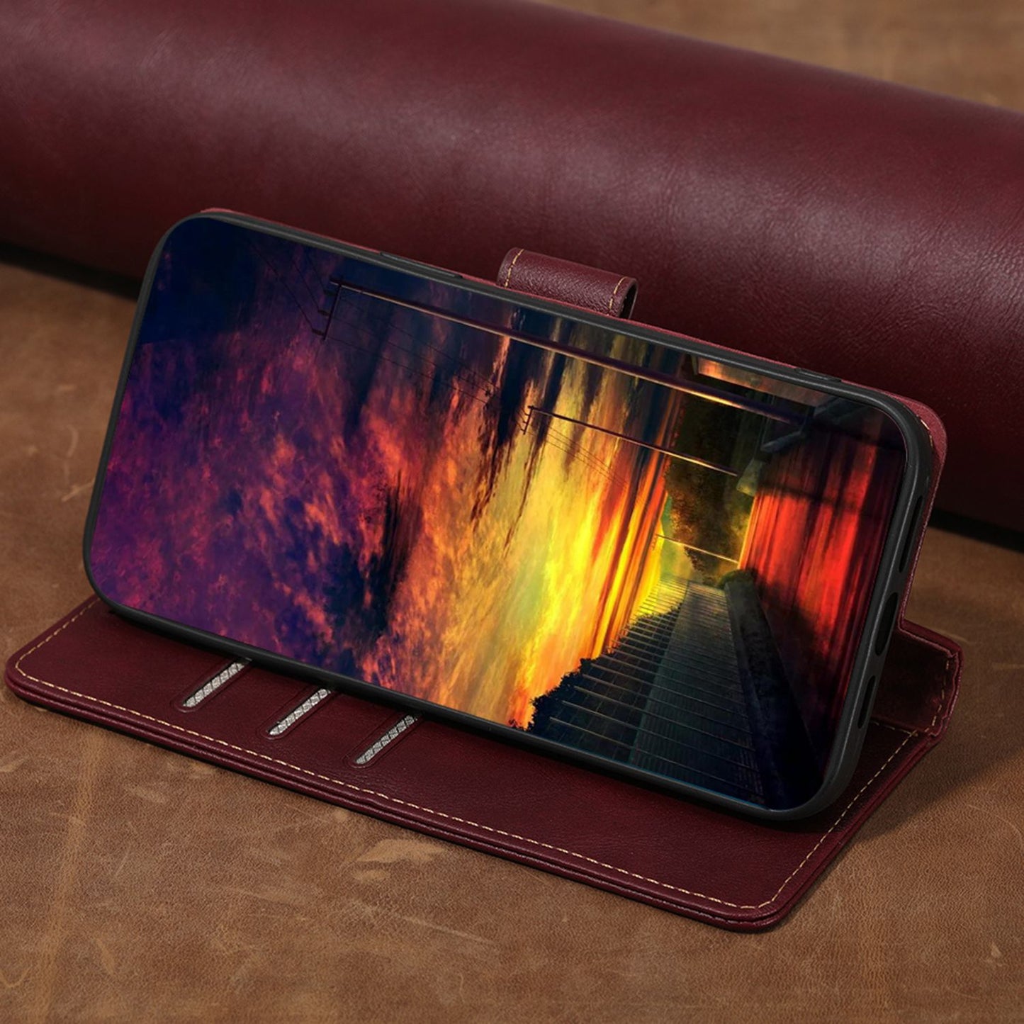 RFID Blocking Phone Cover for Samsung Galaxy A33 5G, Viewing Stand Wallet Waterproof Cell Phone Case