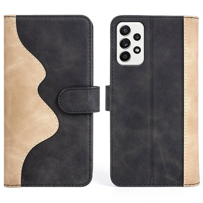 For Samsung Galaxy A52 4G/A52 5G/A52s 5G PU Leather Stand Flip Cover Soft Inner TPU Anti-Scratch Color Splicing Wallet Case