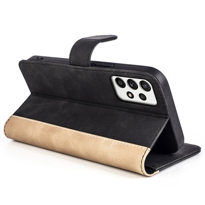 For Samsung Galaxy A52 4G/A52 5G/A52s 5G PU Leather Stand Flip Cover Soft Inner TPU Anti-Scratch Color Splicing Wallet Case