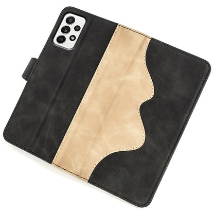 For Samsung Galaxy A52 4G/A52 5G/A52s 5G PU Leather Stand Flip Cover Soft Inner TPU Anti-Scratch Color Splicing Wallet Case