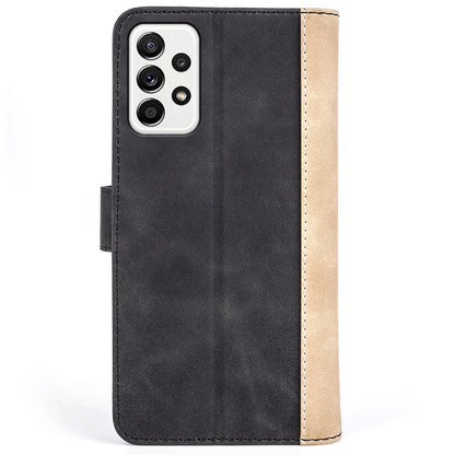 For Samsung Galaxy A52 4G/A52 5G/A52s 5G PU Leather Stand Flip Cover Soft Inner TPU Anti-Scratch Color Splicing Wallet Case