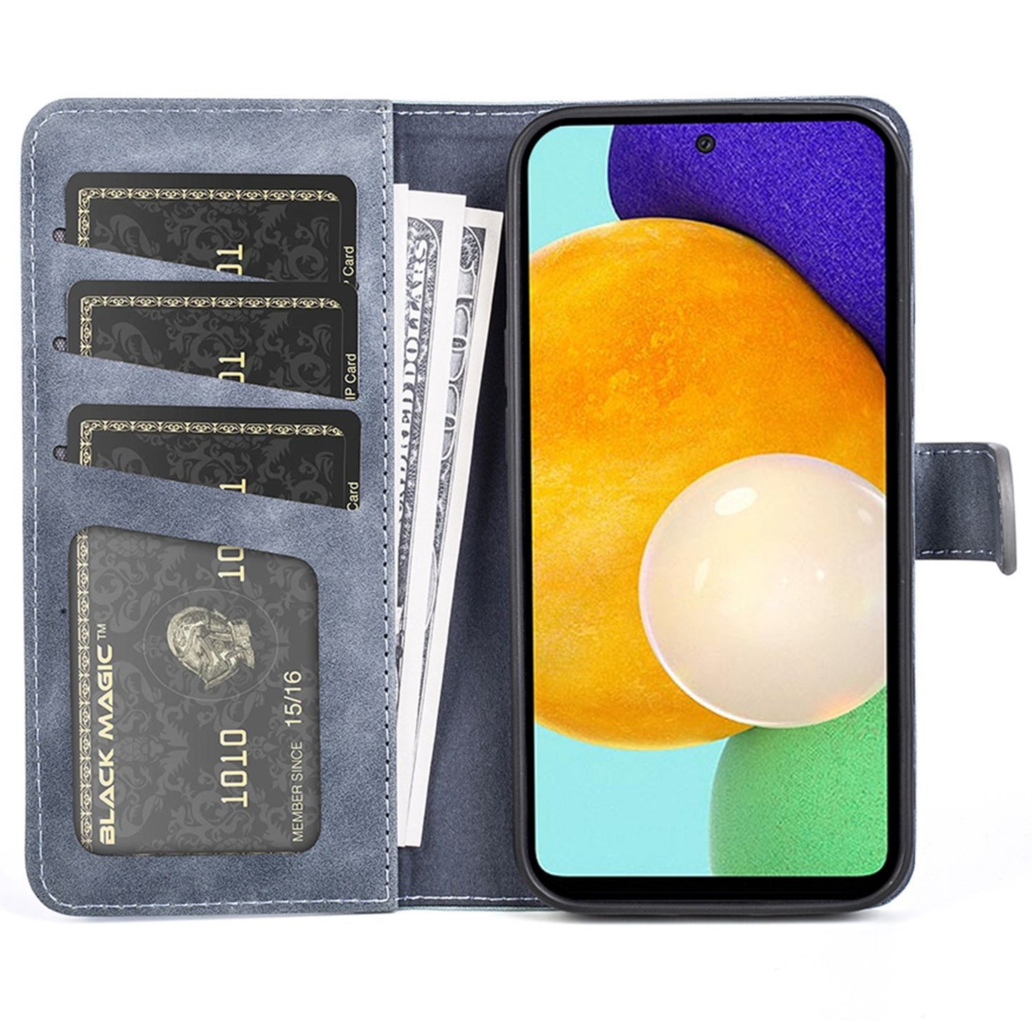 For Samsung Galaxy A52 4G/A52 5G/A52s 5G PU Leather Stand Flip Cover Soft Inner TPU Anti-Scratch Color Splicing Wallet Case