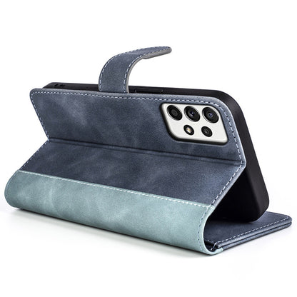 For Samsung Galaxy A52 4G/A52 5G/A52s 5G PU Leather Stand Flip Cover Soft Inner TPU Anti-Scratch Color Splicing Wallet Case