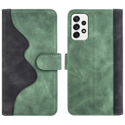 For Samsung Galaxy A52 4G/A52 5G/A52s 5G PU Leather Stand Flip Cover Soft Inner TPU Anti-Scratch Color Splicing Wallet Case