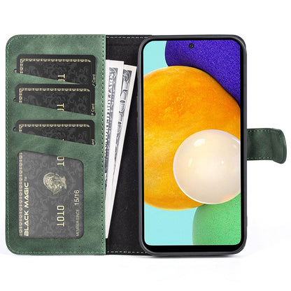 For Samsung Galaxy A52 4G/A52 5G/A52s 5G PU Leather Stand Flip Cover Soft Inner TPU Anti-Scratch Color Splicing Wallet Case