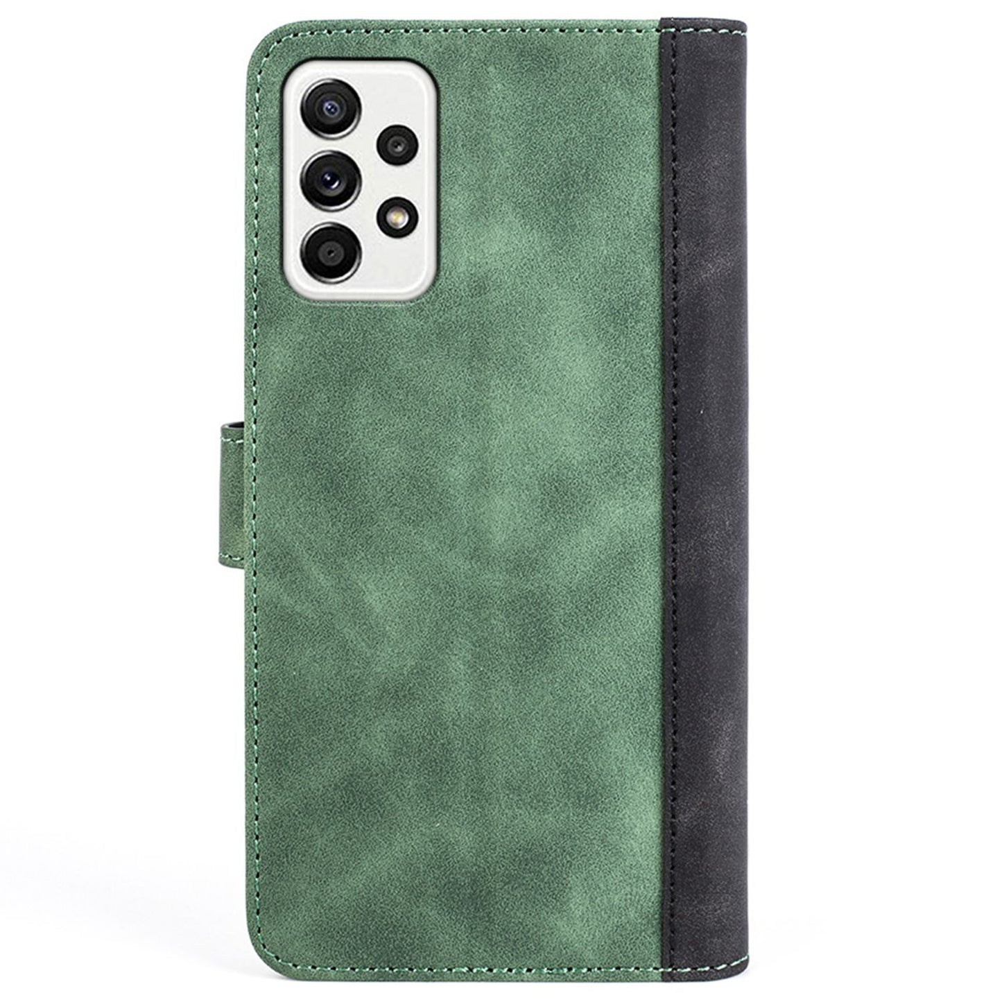 For Samsung Galaxy A52 4G/A52 5G/A52s 5G PU Leather Stand Flip Cover Soft Inner TPU Anti-Scratch Color Splicing Wallet Case