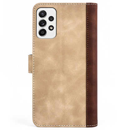 For Samsung Galaxy A52 4G/A52 5G/A52s 5G PU Leather Stand Flip Cover Soft Inner TPU Anti-Scratch Color Splicing Wallet Case