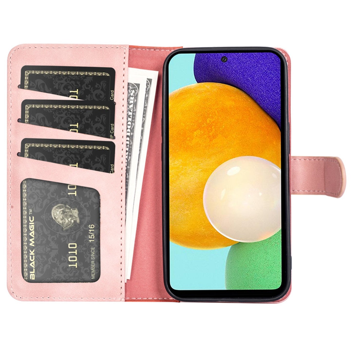 For Samsung Galaxy A52 4G/A52 5G/A52s 5G PU Leather Stand Flip Cover Soft Inner TPU Anti-Scratch Color Splicing Wallet Case