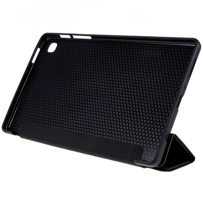 For Samsung Galaxy Tab A7 Lite 8.7-inch Inner Honeycomb Design Anti-fall Anti-scratch Leather Tablet Case Auto Wake/Sleep Cover with Tri-fold Stand