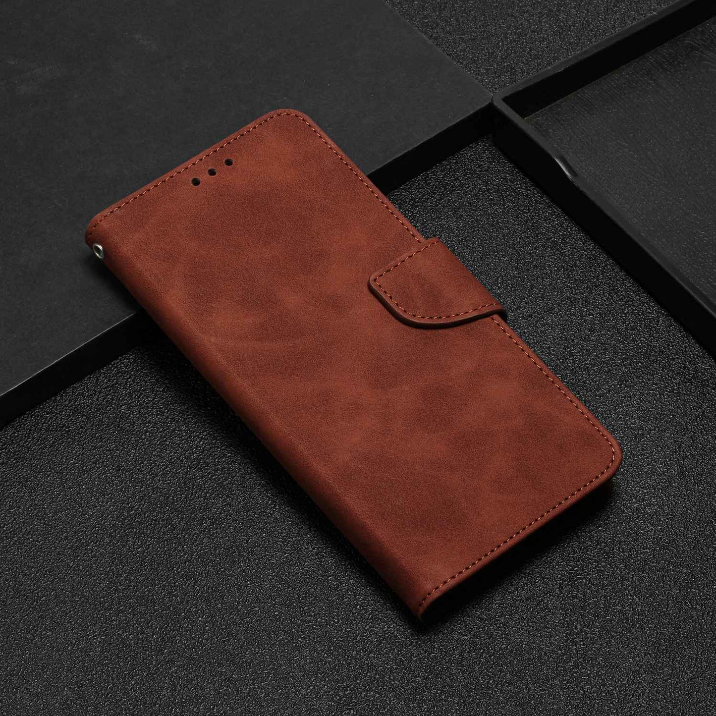 For Samsung Galaxy A52 4G/5G/A52s 5G Well Protection Magnetic Clasp PU Leather Case Solid Color Wallet Stand Anti-scratch Phone Cover