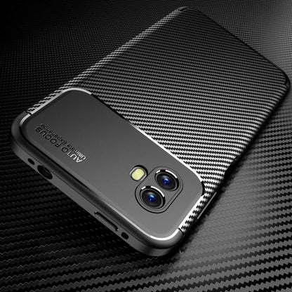 For Samsung Galaxy Xcover 6 Pro 5G Carbon Fiber Texture Scratch-resistant Soft TPU Phone Case Anti-fall Back Shell