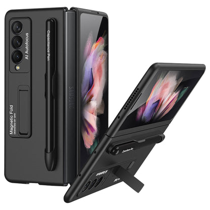 GKK Hard PC Folding Phone Case for Samsung Galaxy Z Fold3 5G, Drop-proof Protective Cover with Ultra-slim Kickstand and Pen Slot