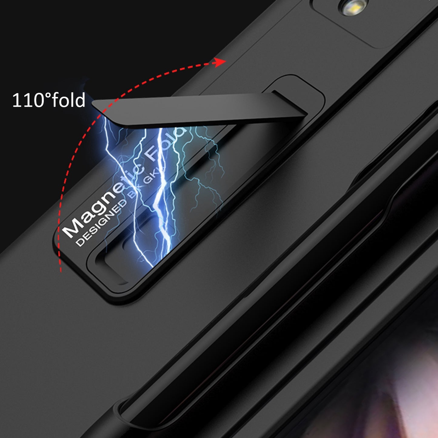 GKK Hard PC Folding Phone Case for Samsung Galaxy Z Fold3 5G, Drop-proof Protective Cover with Ultra-slim Kickstand and Pen Slot
