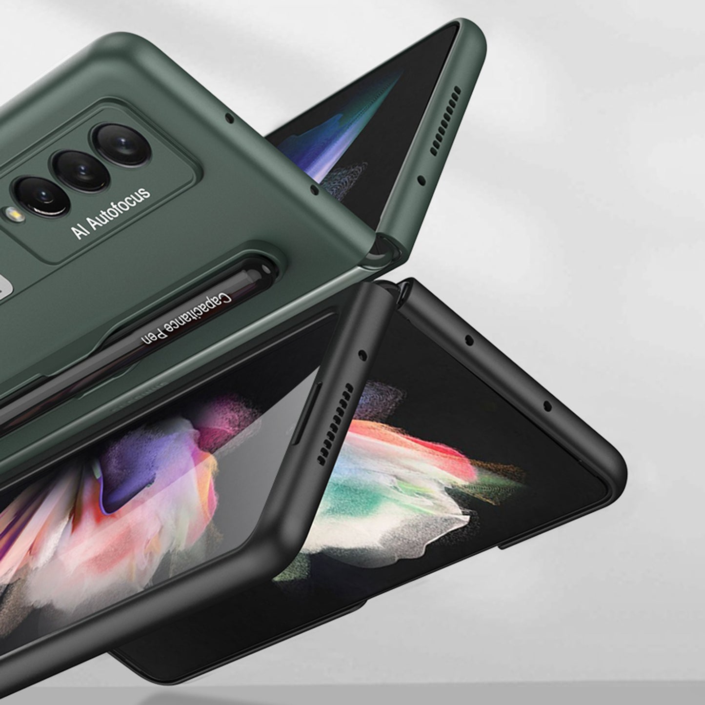 GKK Hard PC Folding Phone Case for Samsung Galaxy Z Fold3 5G, Drop-proof Protective Cover with Ultra-slim Kickstand and Pen Slot