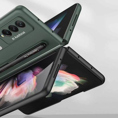 GKK Hard PC Folding Phone Case for Samsung Galaxy Z Fold3 5G, Drop-proof Protective Cover with Ultra-slim Kickstand and Pen Slot
