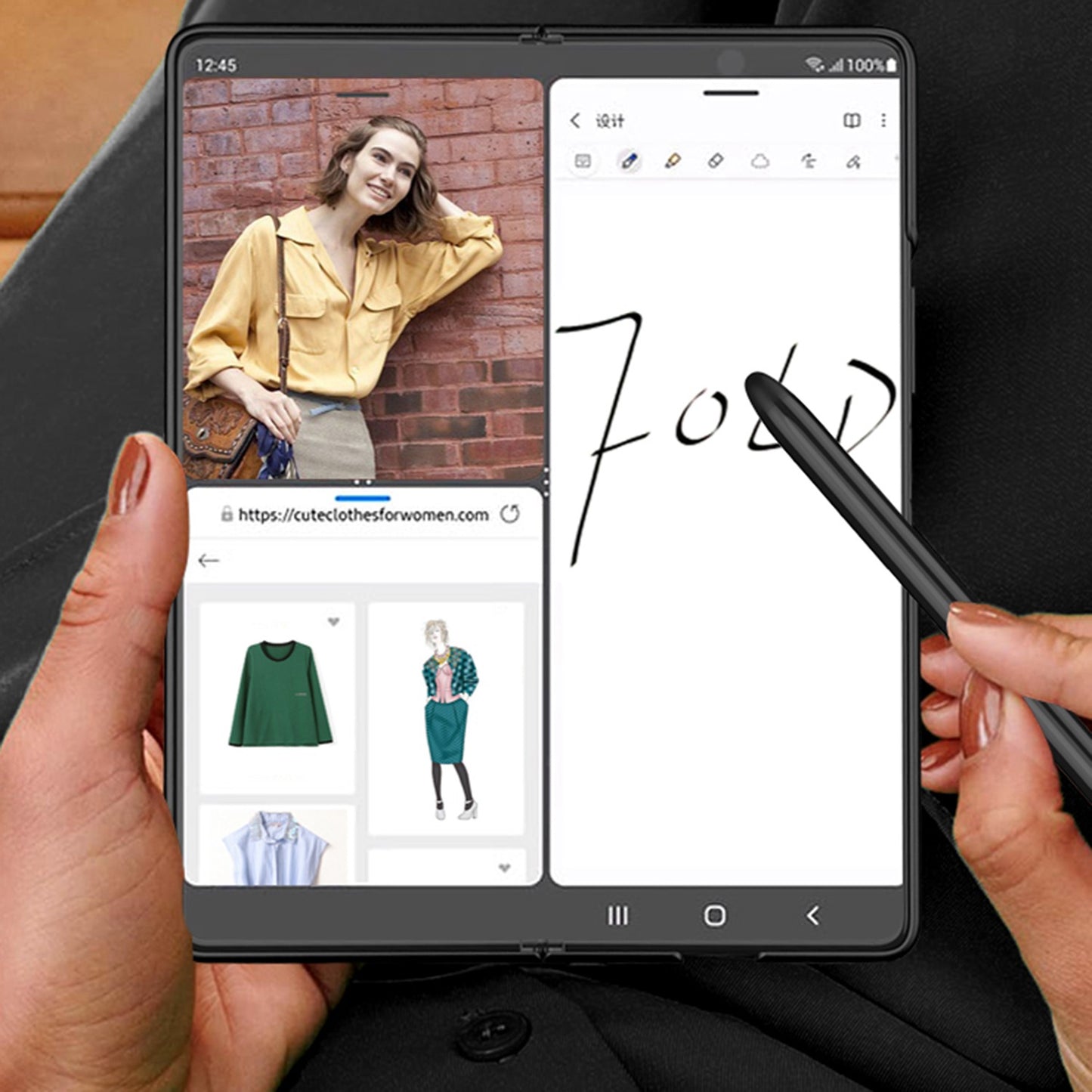 GKK Hard PC Folding Phone Case for Samsung Galaxy Z Fold3 5G, Drop-proof Protective Cover with Ultra-slim Kickstand and Pen Slot
