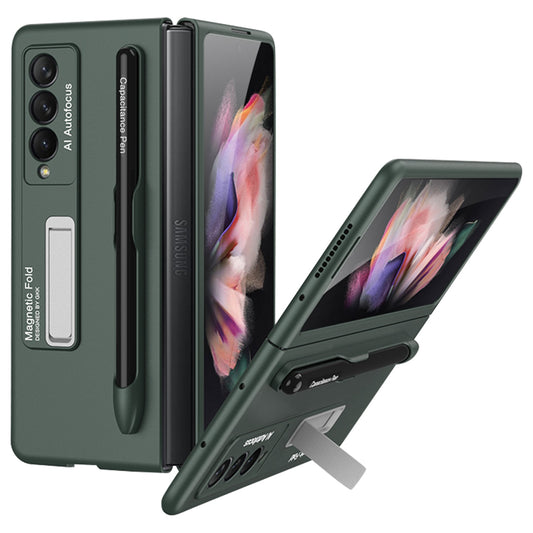 GKK Hard PC Folding Phone Case for Samsung Galaxy Z Fold3 5G, Drop-proof Protective Cover with Ultra-slim Kickstand and Pen Slot