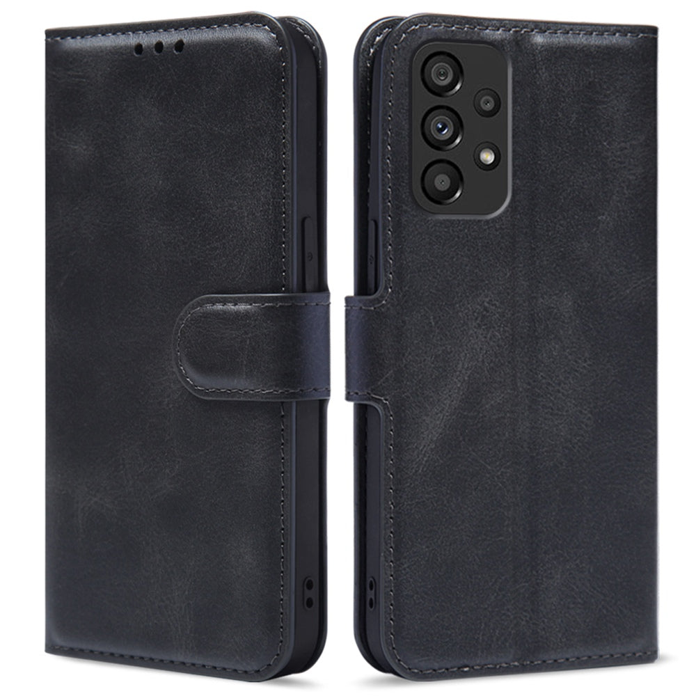 For Samsung Galaxy A53 5G PU Leather Flip Cover Wallet Design Stand TPU Shockproof Inner Shell Magnetic Phone Case