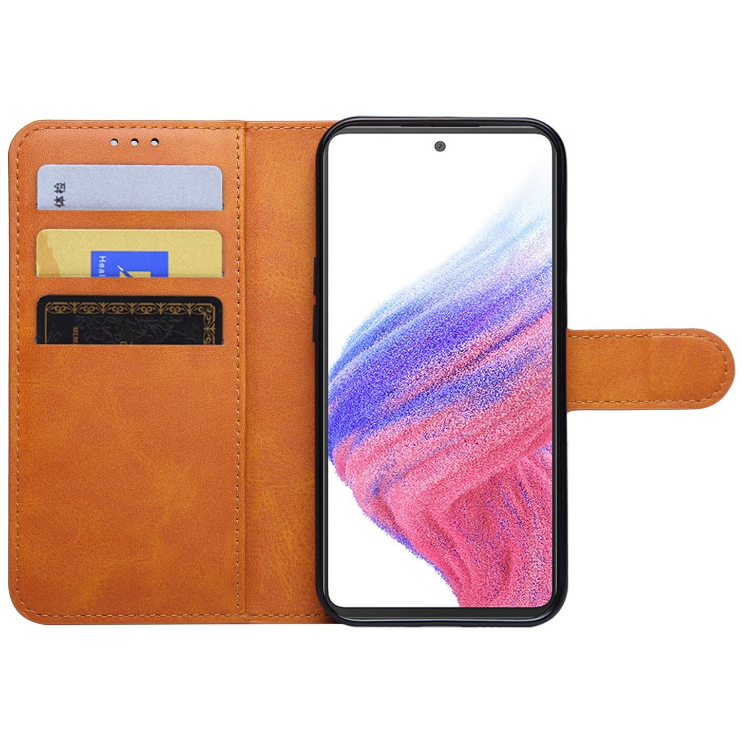 For Samsung Galaxy A53 5G PU Leather Flip Cover Wallet Design Stand TPU Shockproof Inner Shell Magnetic Phone Case