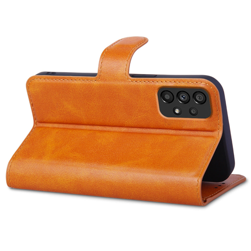 For Samsung Galaxy A53 5G PU Leather Flip Cover Wallet Design Stand TPU Shockproof Inner Shell Magnetic Phone Case