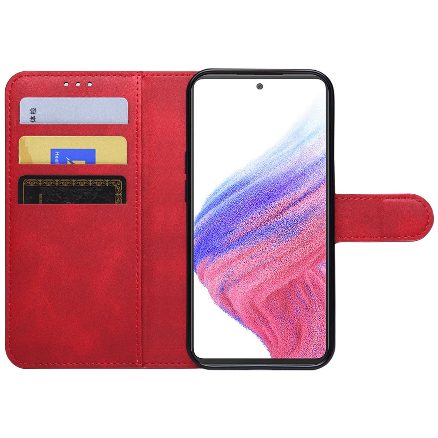 For Samsung Galaxy A53 5G PU Leather Flip Cover Wallet Design Stand TPU Shockproof Inner Shell Magnetic Phone Case