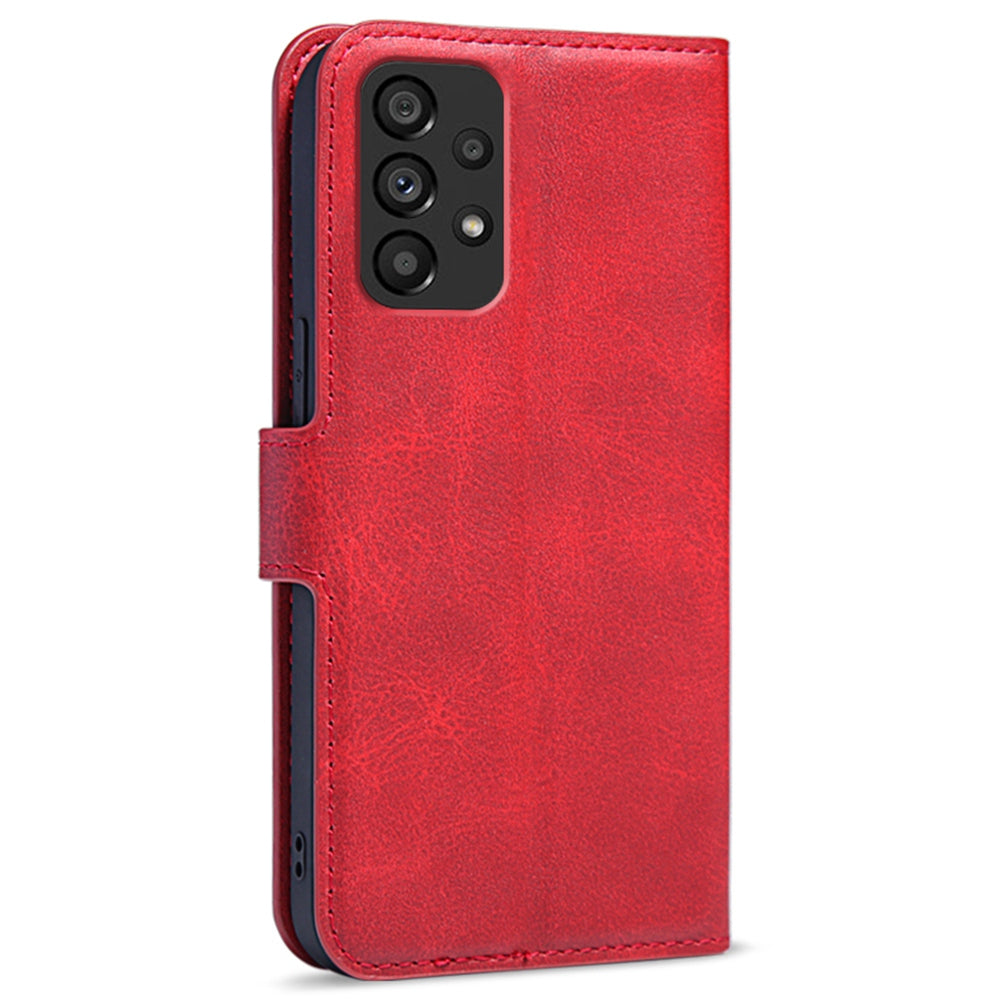 For Samsung Galaxy A53 5G PU Leather Flip Cover Wallet Design Stand TPU Shockproof Inner Shell Magnetic Phone Case