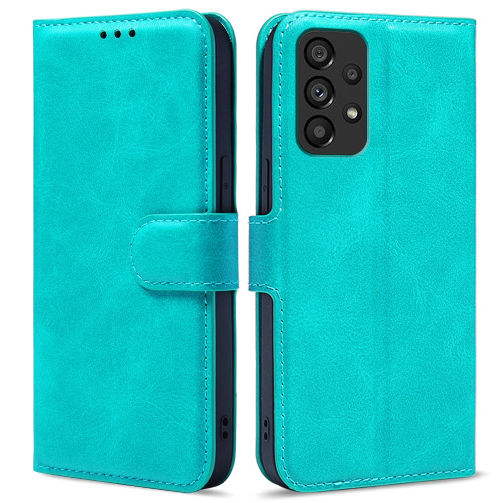 For Samsung Galaxy A53 5G PU Leather Flip Cover Wallet Design Stand TPU Shockproof Inner Shell Magnetic Phone Case