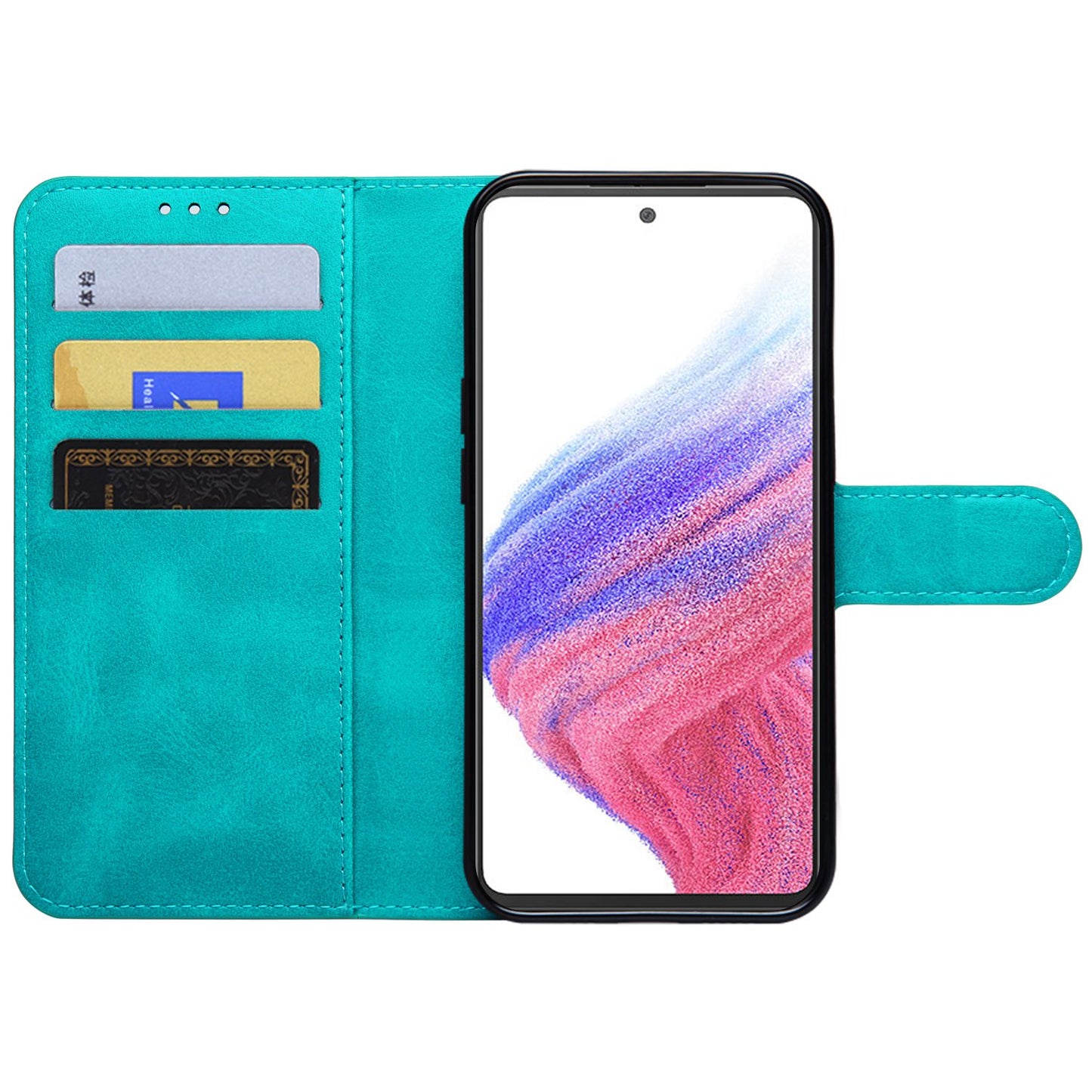 For Samsung Galaxy A53 5G PU Leather Flip Cover Wallet Design Stand TPU Shockproof Inner Shell Magnetic Phone Case