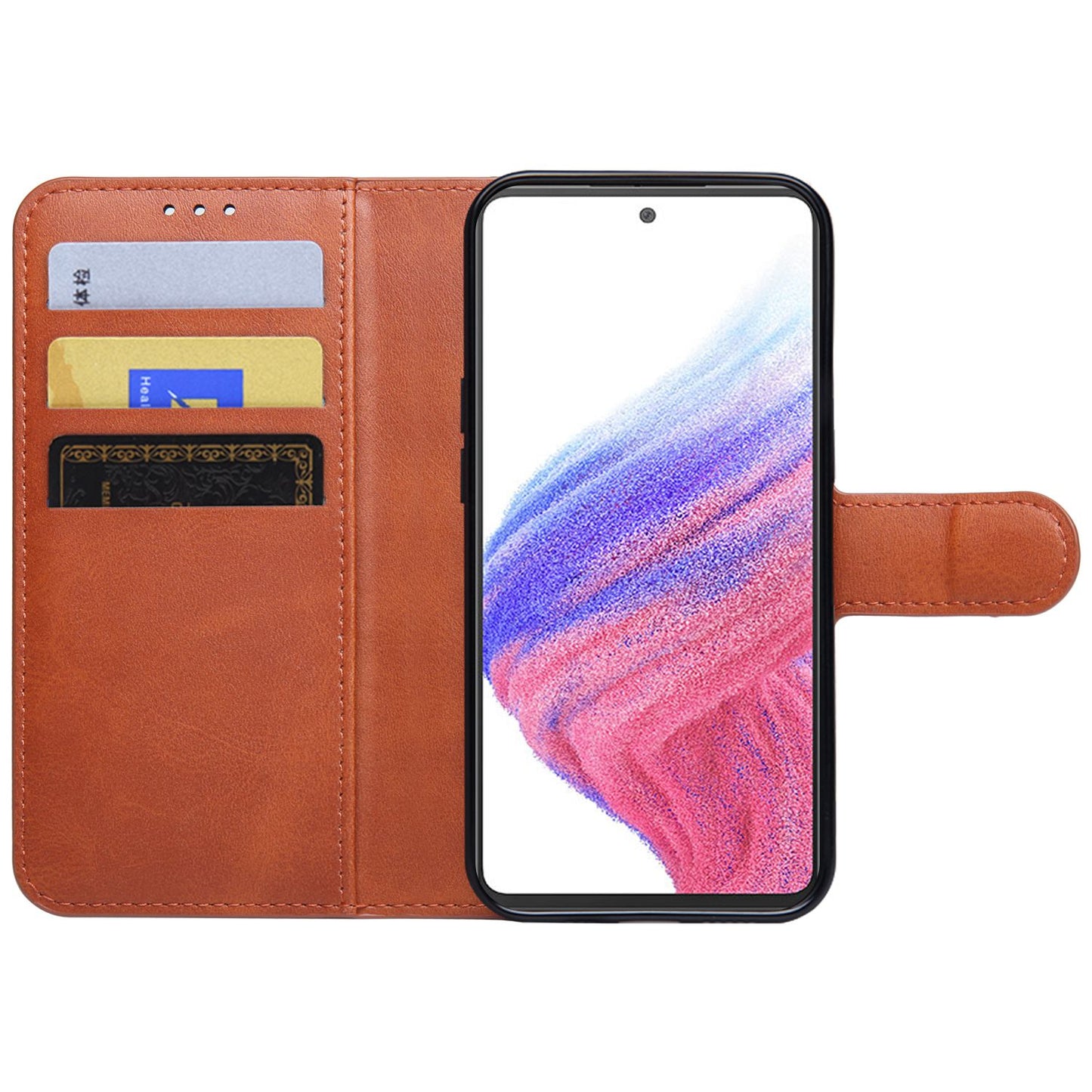 For Samsung Galaxy A53 5G PU Leather Flip Cover Wallet Design Stand TPU Shockproof Inner Shell Magnetic Phone Case