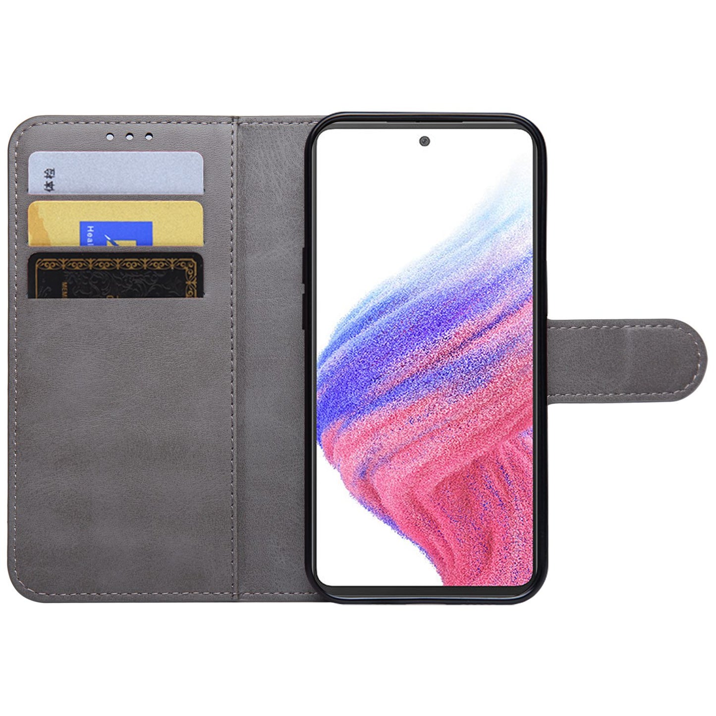 For Samsung Galaxy A53 5G PU Leather Flip Cover Wallet Design Stand TPU Shockproof Inner Shell Magnetic Phone Case