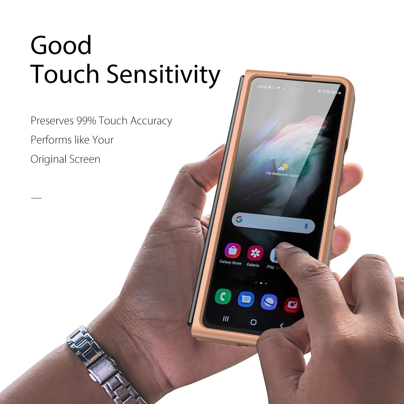 DUX DUCIS Venice Series for Samsung Galaxy Z Fold3 5G Rhombic Grid Texture Case Genuine Leather Coated Drop Protection Hard PC Folding Phone Cover