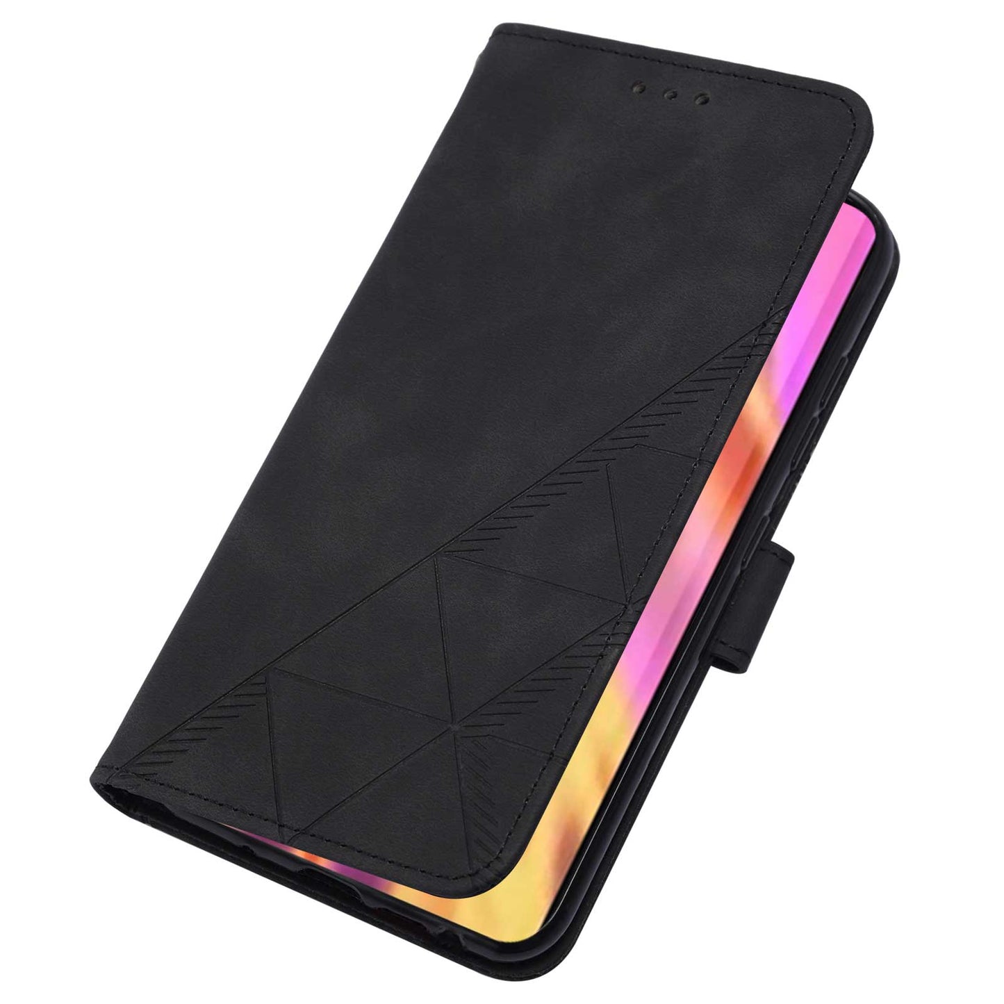 YB Imprinting Series-1 For Samsung Galaxy S23 Ultra Flip Stand Wallet Phone Case Hand Strap Business Imprinted Lines PU Leather Phone Cover