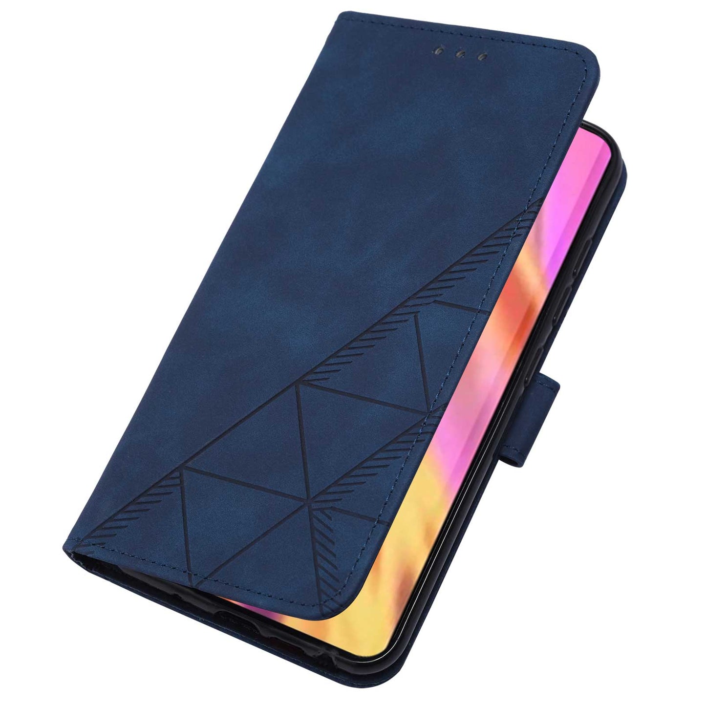 YB Imprinting Series-1 For Samsung Galaxy S23 Ultra Flip Stand Wallet Phone Case Hand Strap Business Imprinted Lines PU Leather Phone Cover