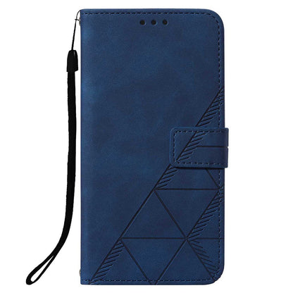 YB Imprinting Series-1 For Samsung Galaxy S23 Ultra Flip Stand Wallet Phone Case Hand Strap Business Imprinted Lines PU Leather Phone Cover