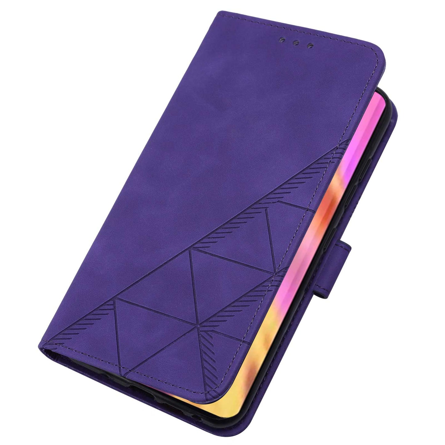 YB Imprinting Series-1 For Samsung Galaxy S23 Ultra Flip Stand Wallet Phone Case Hand Strap Business Imprinted Lines PU Leather Phone Cover