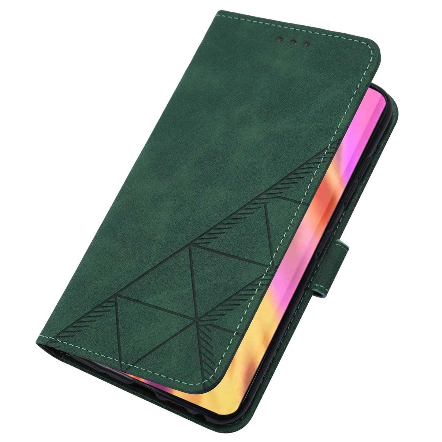 YB Imprinting Series-1 For Samsung Galaxy S23 Ultra Flip Stand Wallet Phone Case Hand Strap Business Imprinted Lines PU Leather Phone Cover