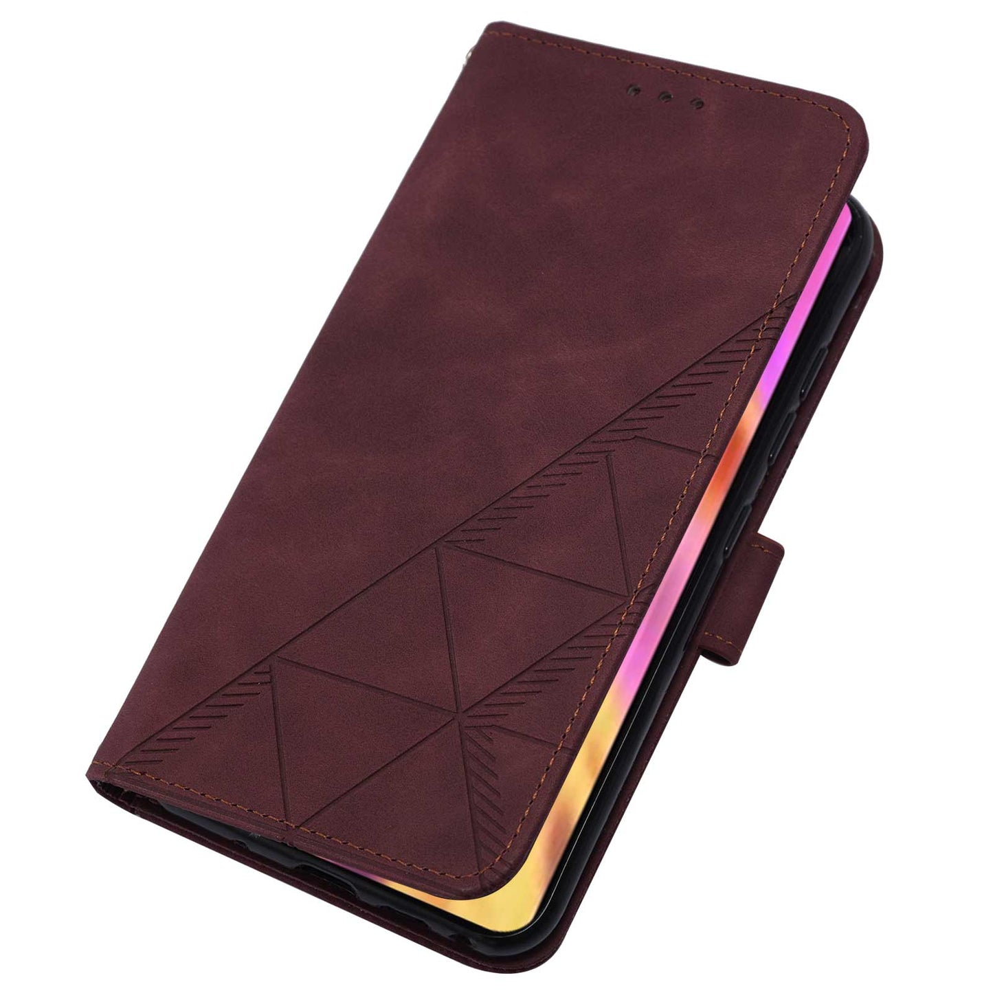 YB Imprinting Series-1 For Samsung Galaxy S23 Ultra Flip Stand Wallet Phone Case Hand Strap Business Imprinted Lines PU Leather Phone Cover