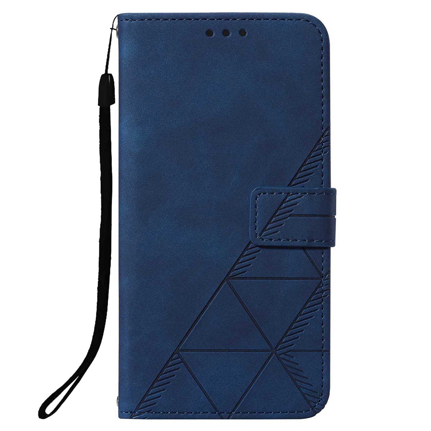 YB Imprinting Series-1 For Samsung Galaxy S23 Plus Imprinted Business Imprinted Lines Phone Cover Stand PU Leather Wallet Case with Strap