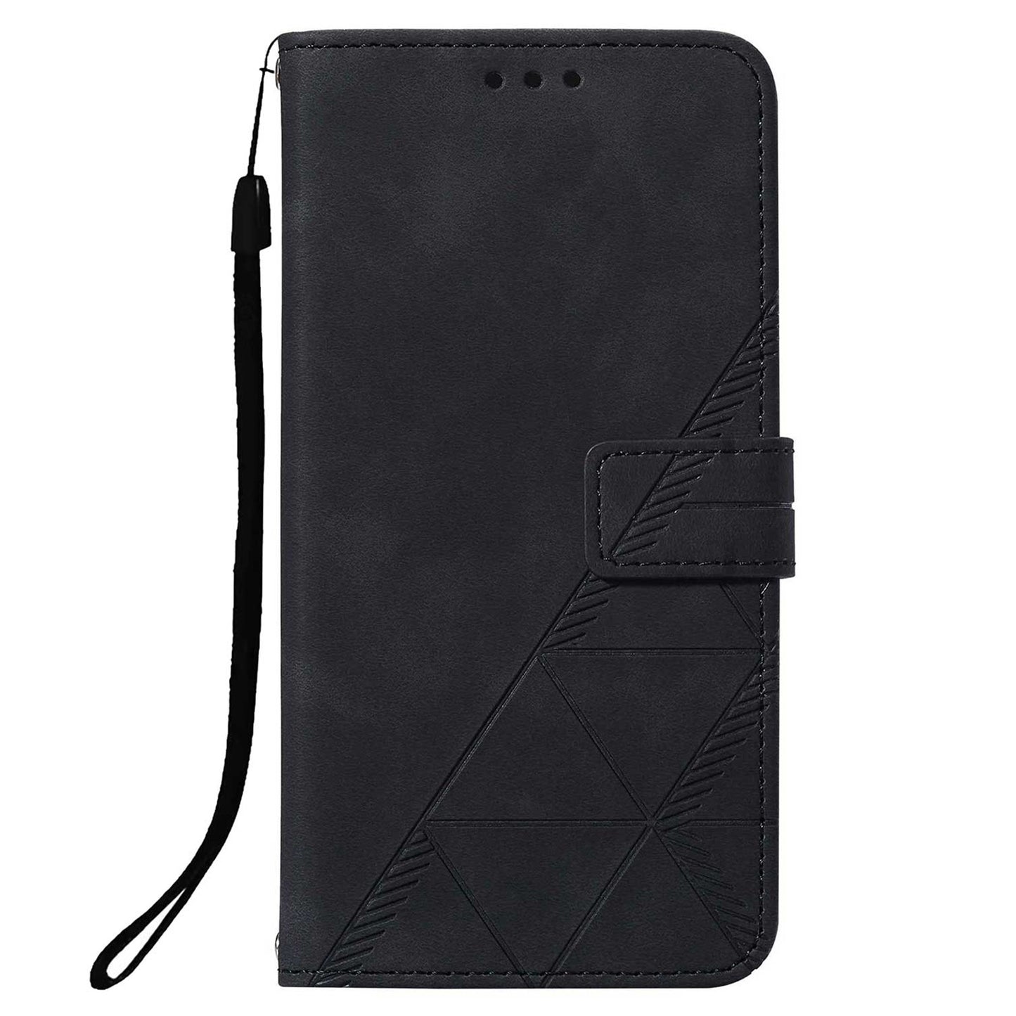 YB Imprinting Series-1 For Samsung Galaxy S23 Plus Imprinted Business Imprinted Lines Phone Cover Stand PU Leather Wallet Case with Strap