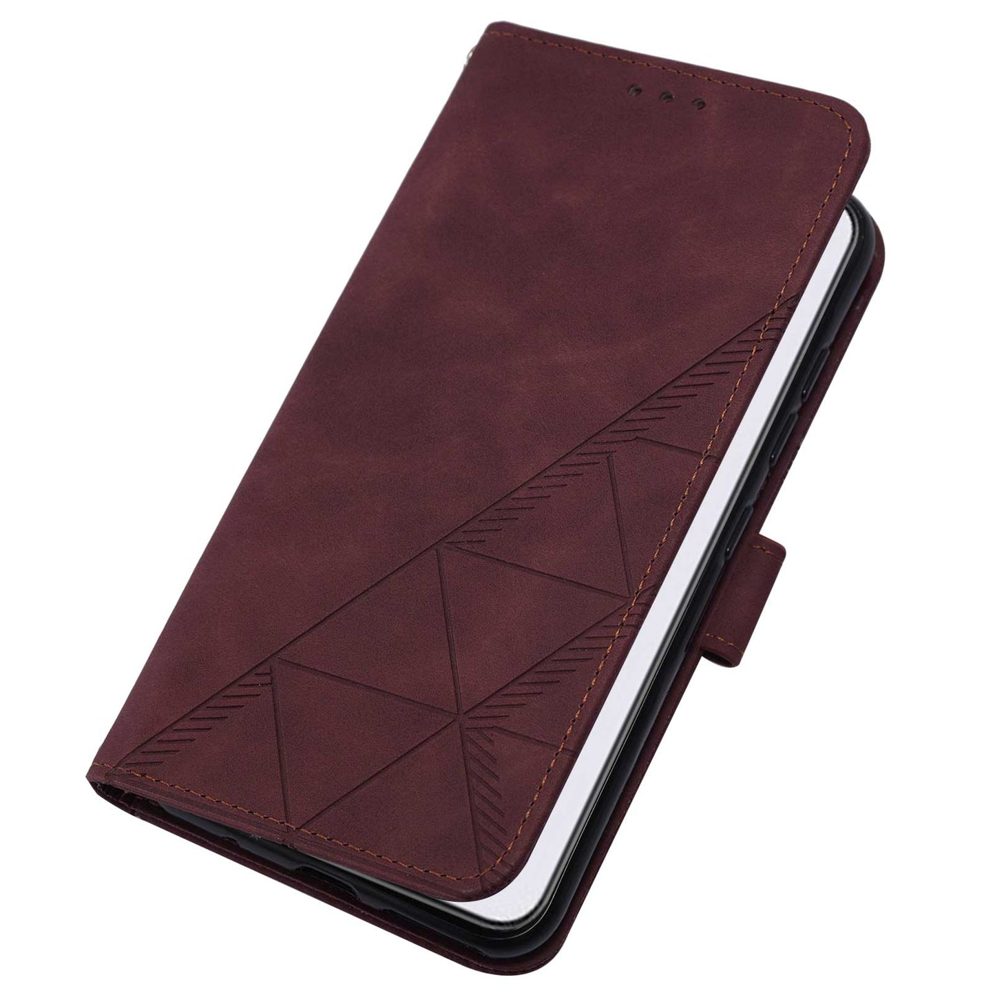 YB Imprinting Series-1 For Samsung Galaxy S23 Plus Imprinted Business Imprinted Lines Phone Cover Stand PU Leather Wallet Case with Strap