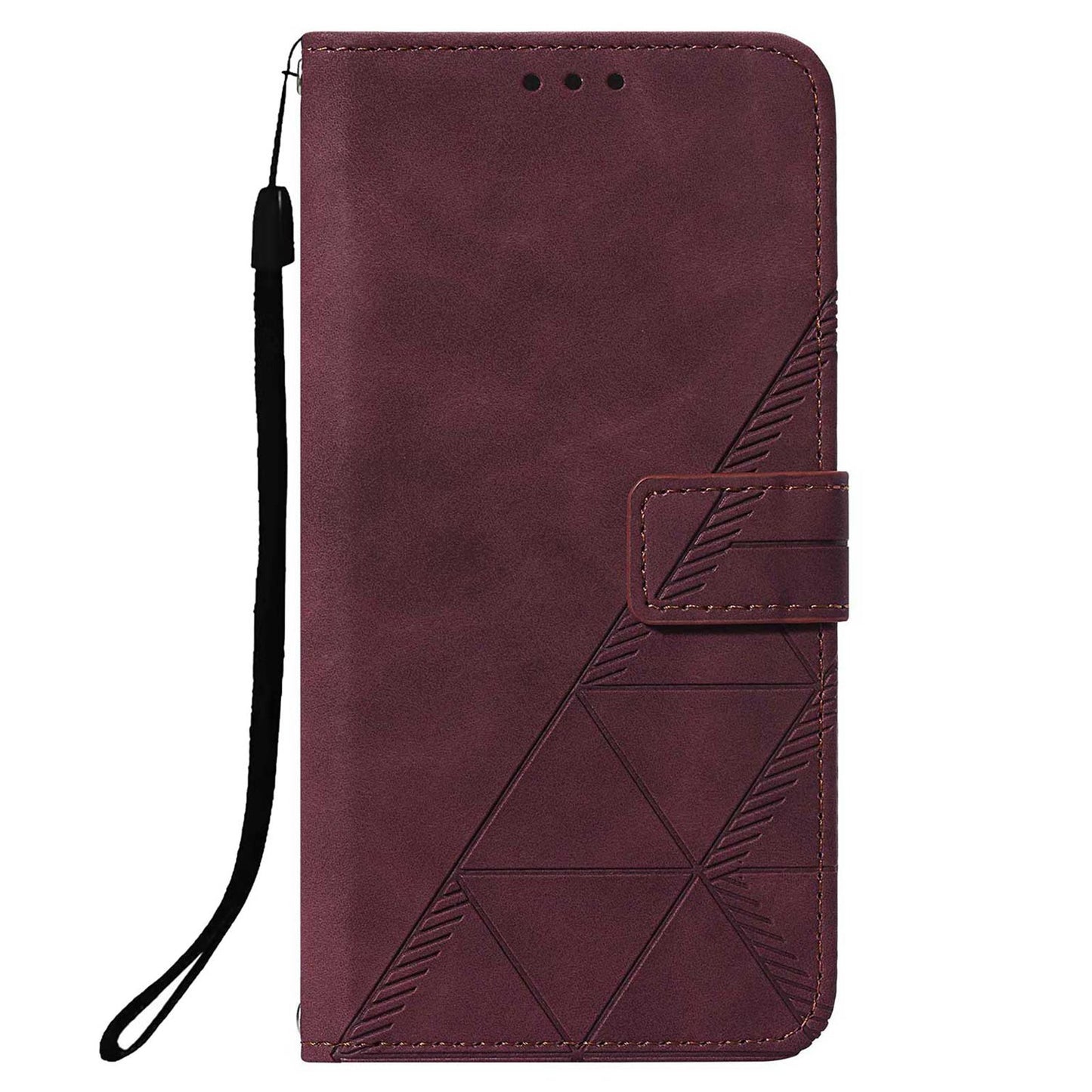 YB Imprinting Series-1 For Samsung Galaxy S23 Plus Imprinted Business Imprinted Lines Phone Cover Stand PU Leather Wallet Case with Strap