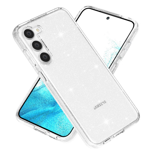 For Samsung Galaxy S23 Plus Anti-fall Glittery Powder Soft TPU + Hard PC Phone Case Protective Back Cover